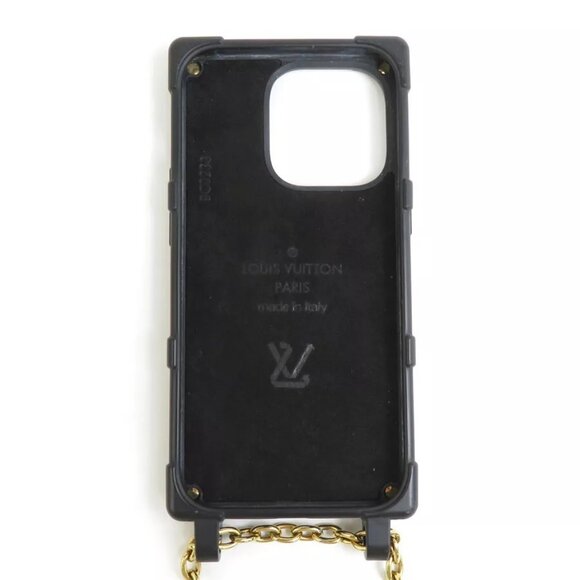 Auth LOUIS VUITTON Smartphone Case Cover Black/Gold TPU/Metal - Picture 9 of 16